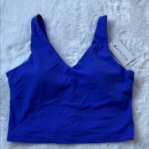 🆕 Athleta Women's Transcend V-Neck Crop Bra, size L, color borealis
